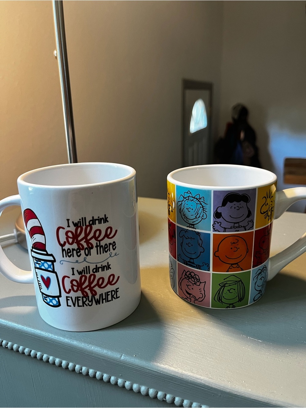 Dr Seuss White & Multicolor Peanuts Coffee Mugs Set of 2